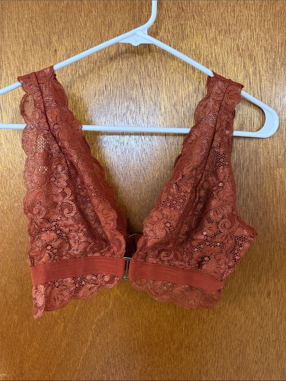 NWOT HAH Lace Bralette - Gold and Rust Red